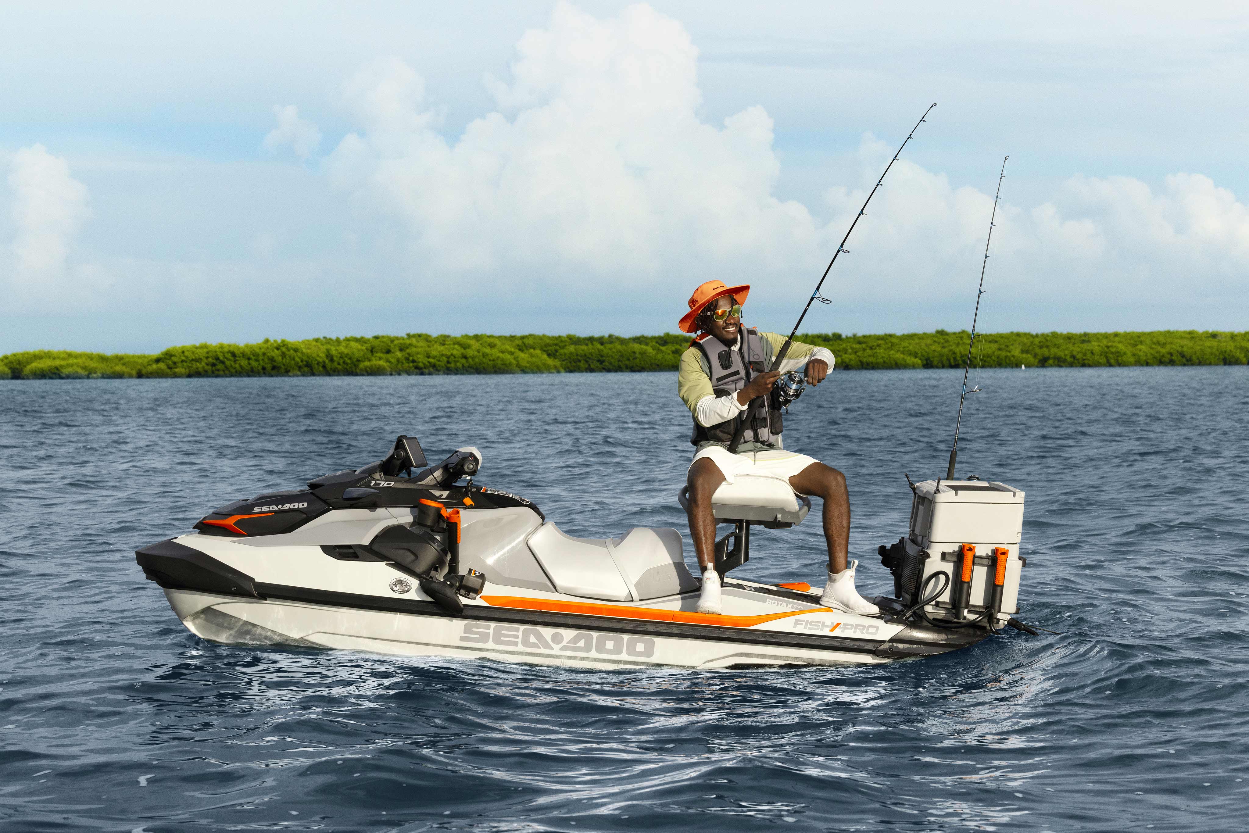 Man on his Sea-Doo Fish Pro Trophy