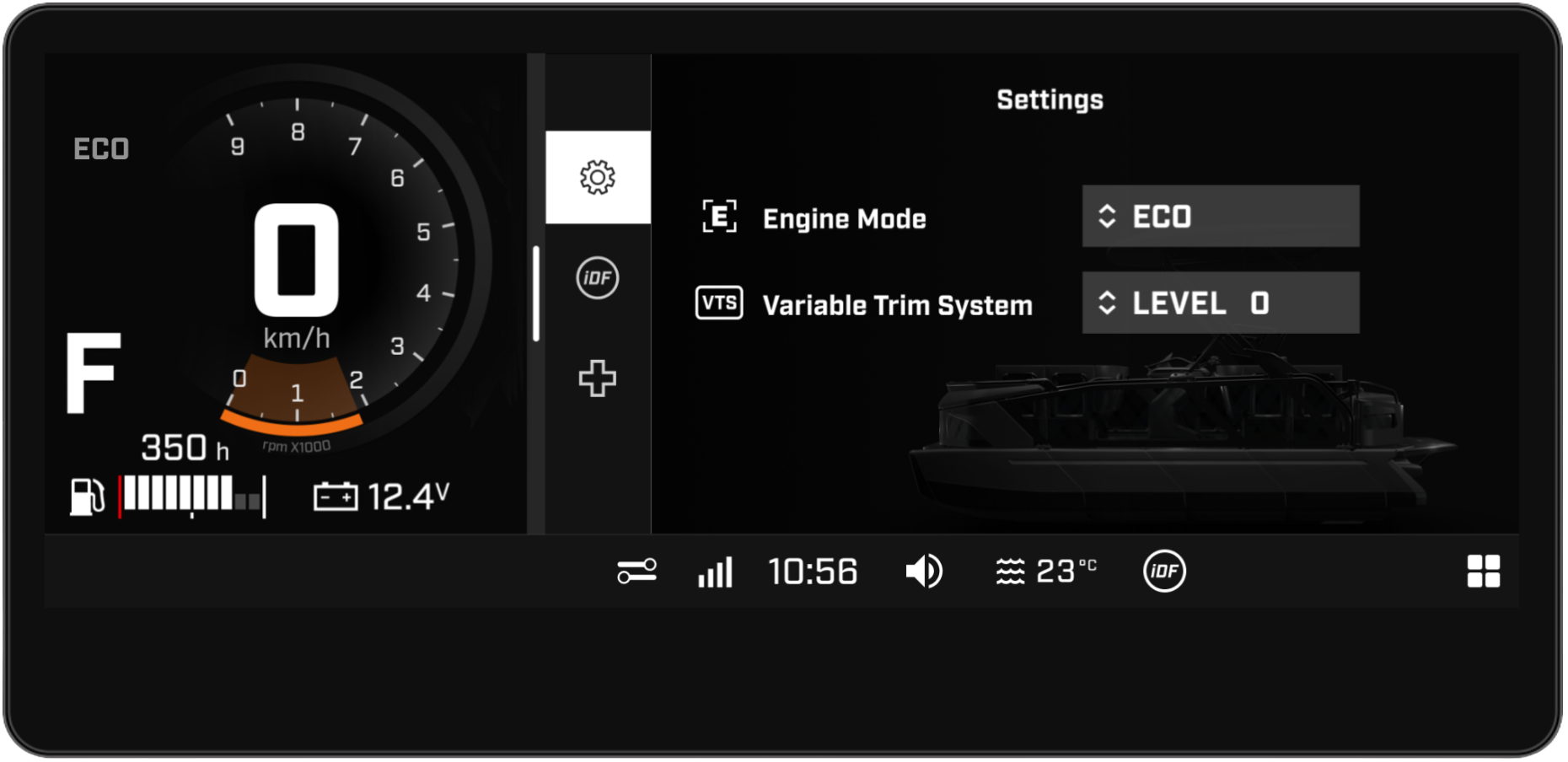 Налаштування Sea-Doo Switch на дисплеї 
