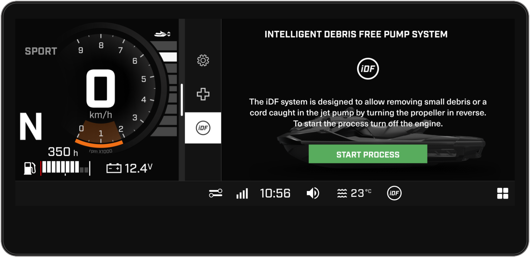 Vehicle applet in Sea-Doo's PWC 10.25" display