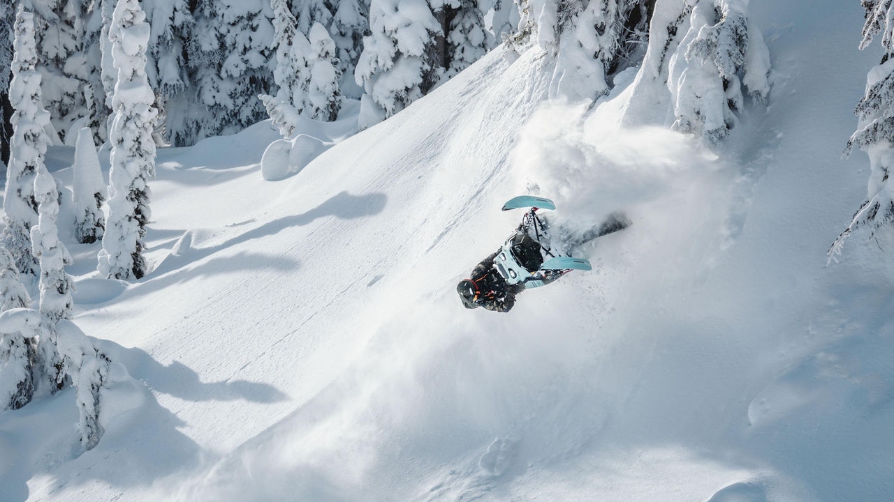 Man jumping with a Ski-Doo Freeride