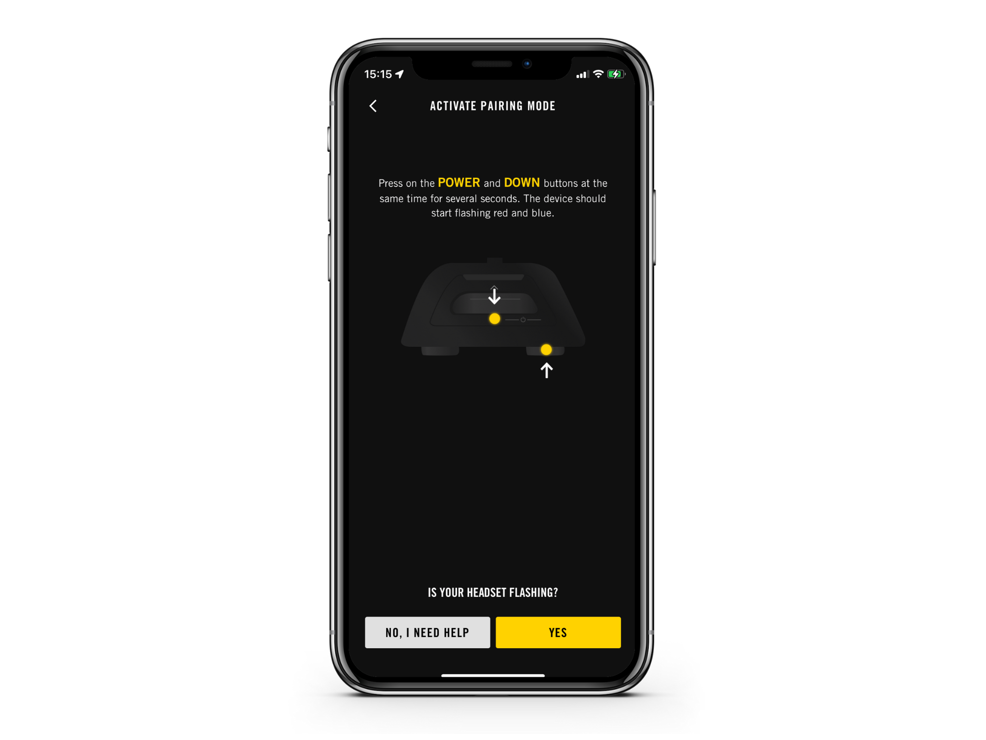 BRP GO! appka ukazuje spárovacie kroky s Vibe communication system