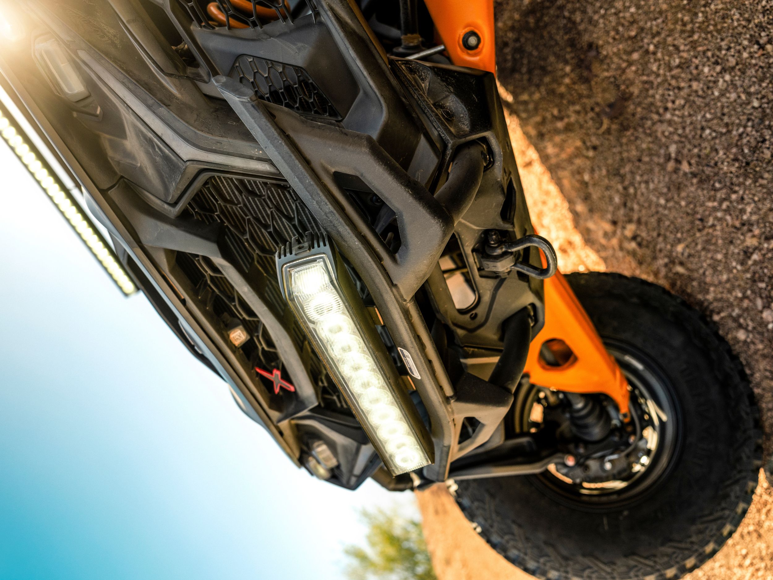 Bumper point of view of the 2027 Maverick MAX X-RS side-by-side vehicle