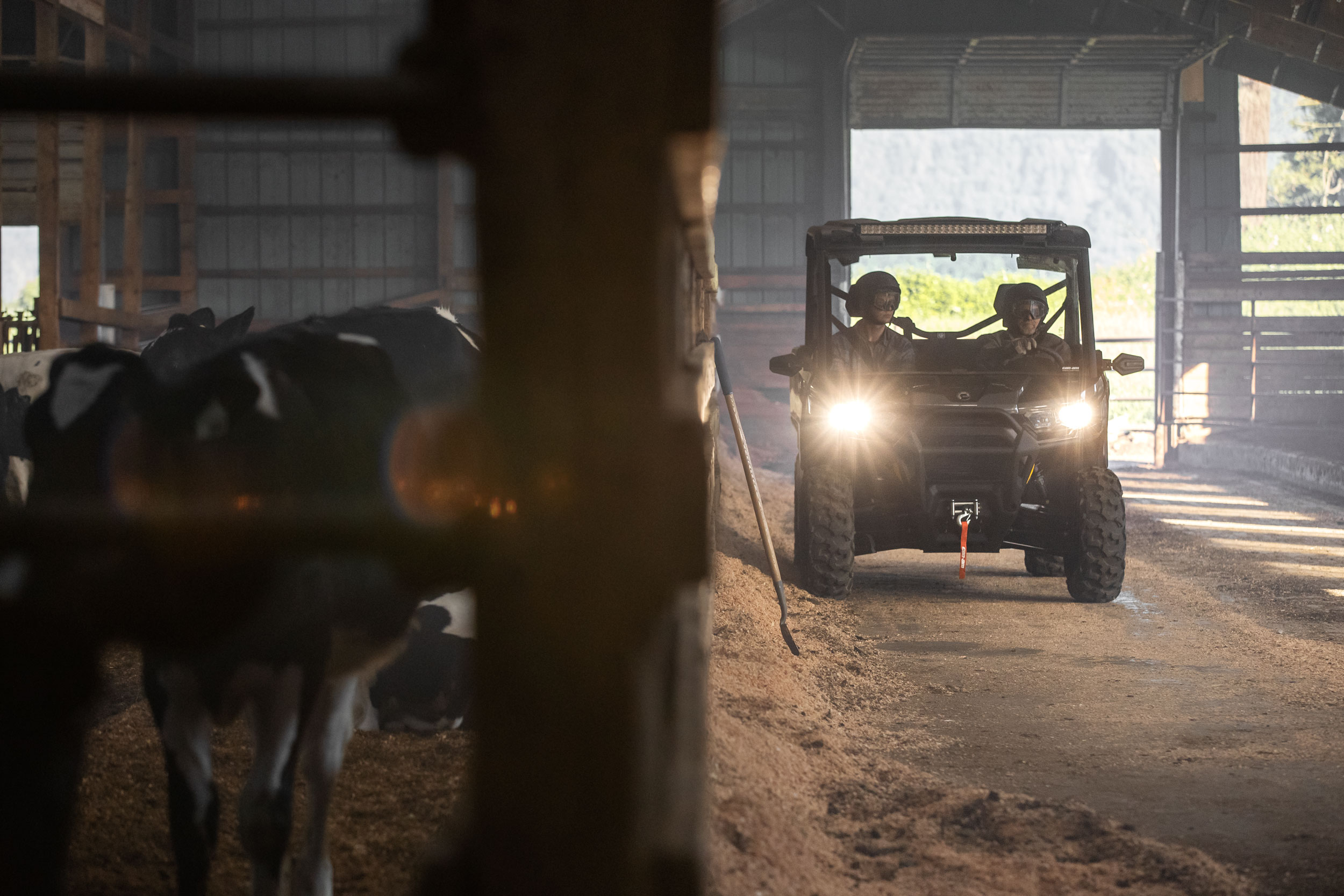 Traxter in a barn