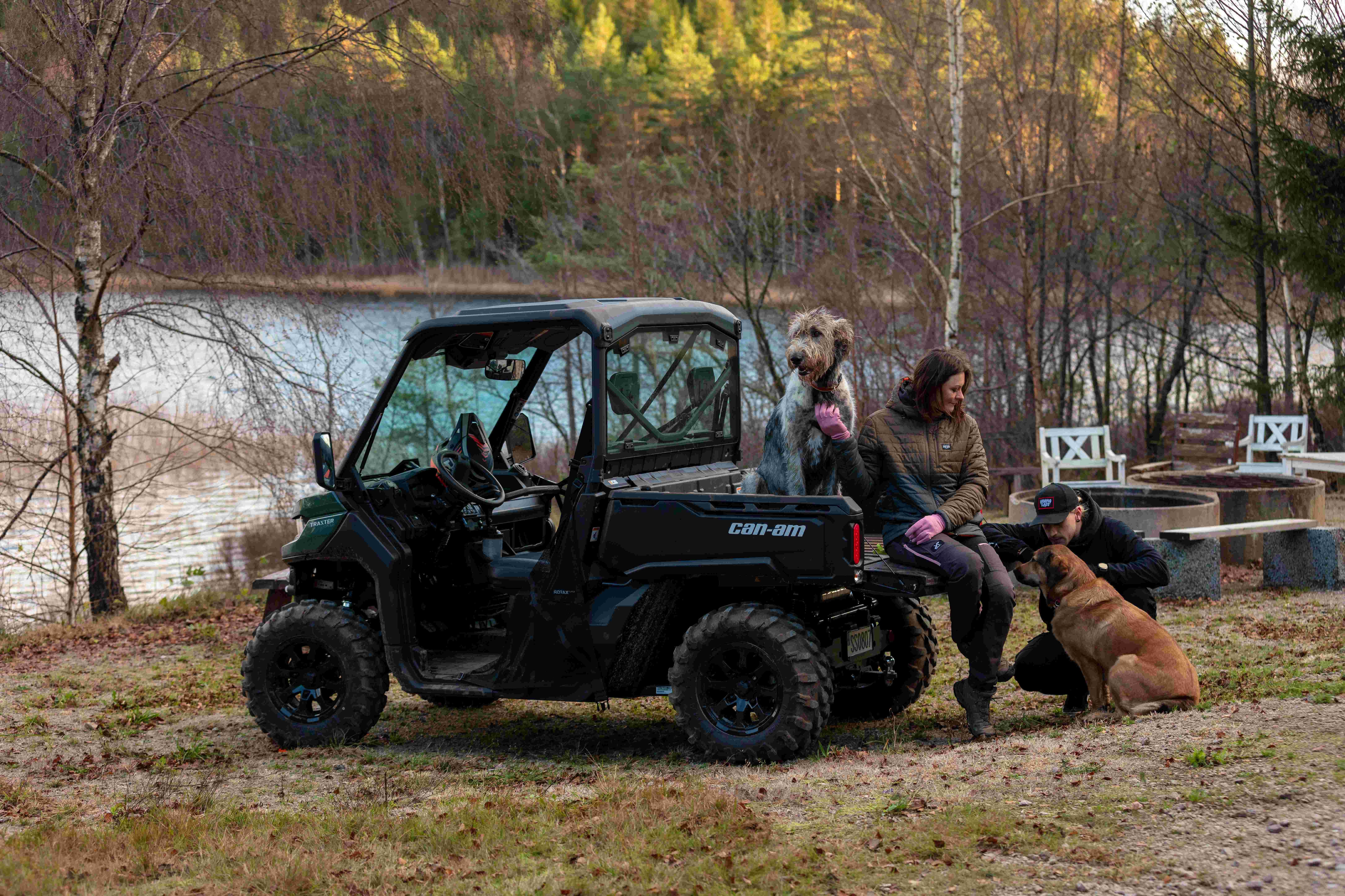 Floor Jansen and Hannes Van Dahl next to Can-Am Traxter in Sweden