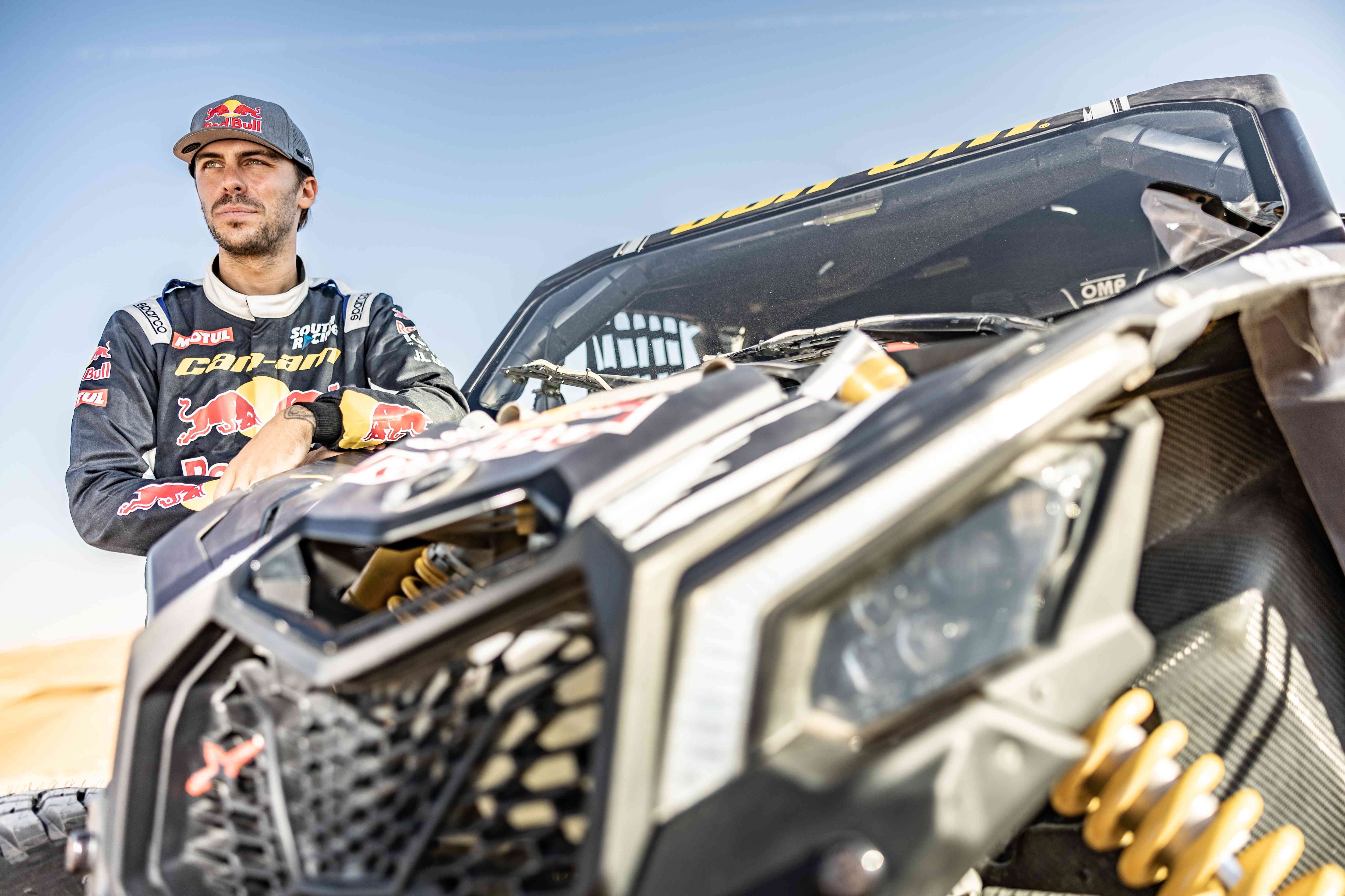 close up view of AJ with his Can-Am maverick