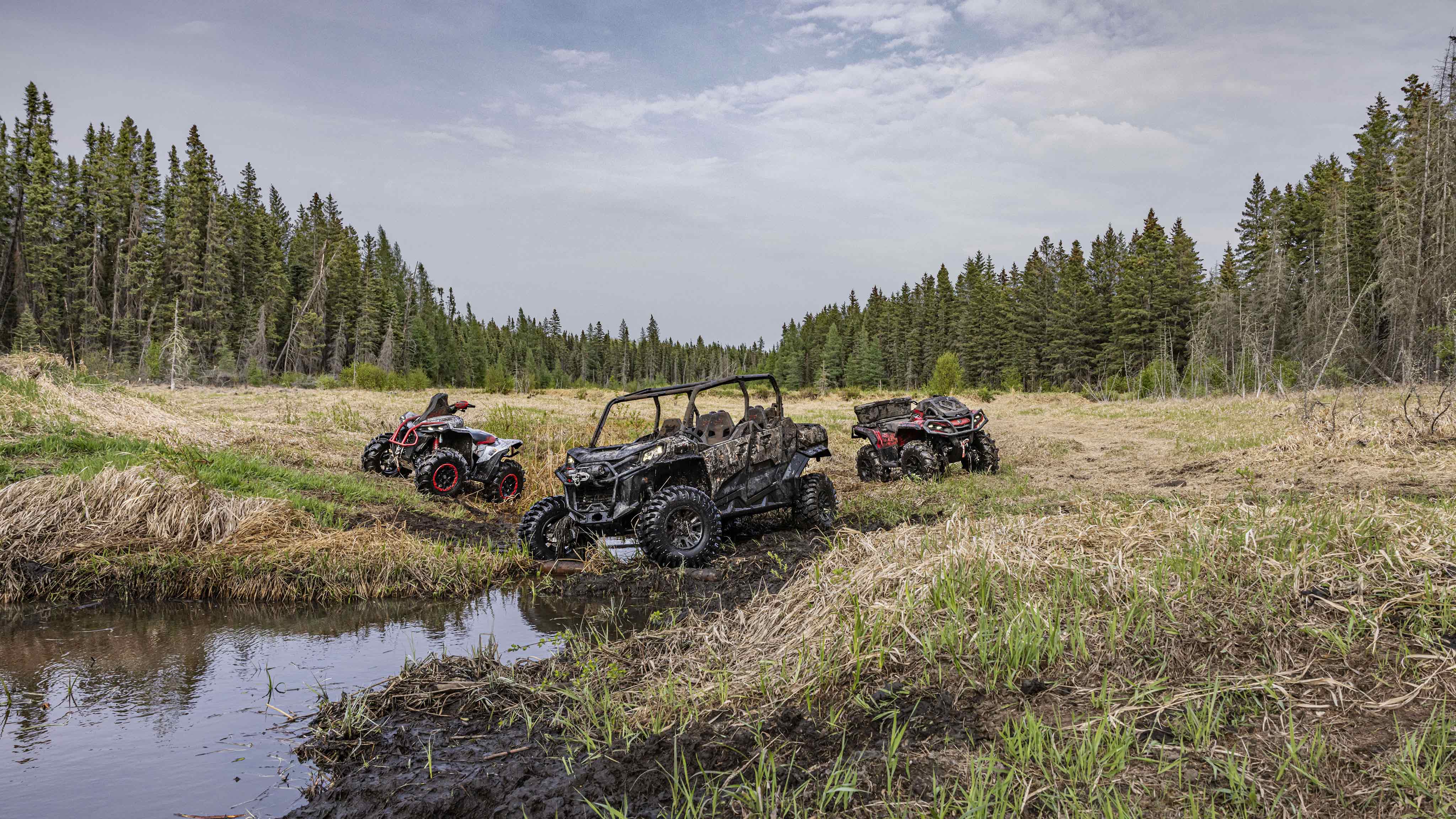 Three Can-Am Off-Road vehicles