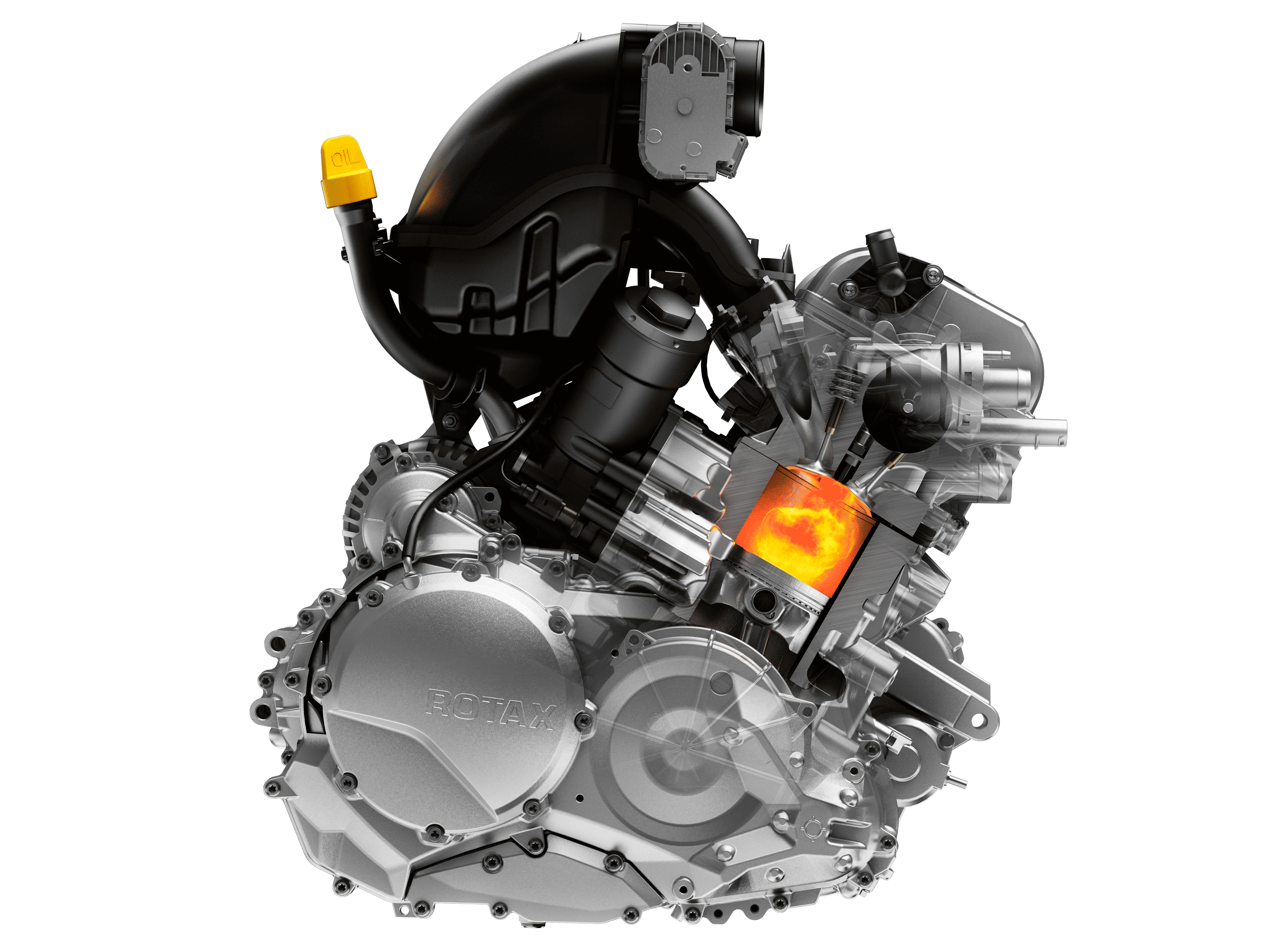 A Can-Am Spyder vehicle engine