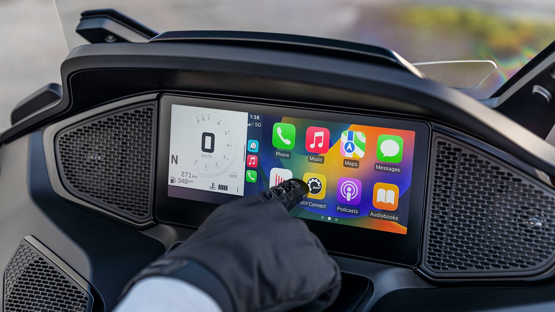 Apple CarPlay Display on a Can-Am Spyder F3