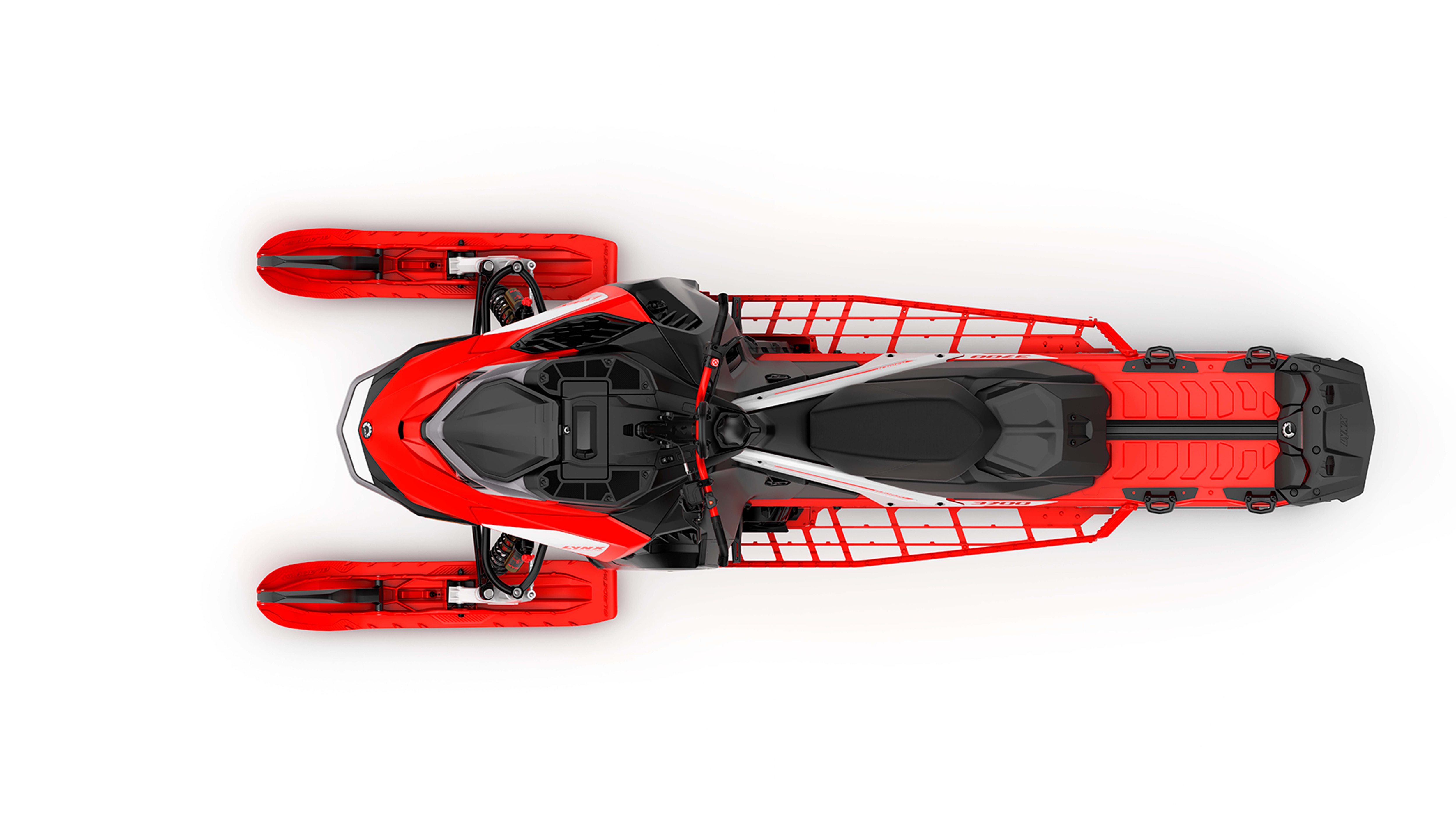 Lynx Shredder RE snowmobile top view studio