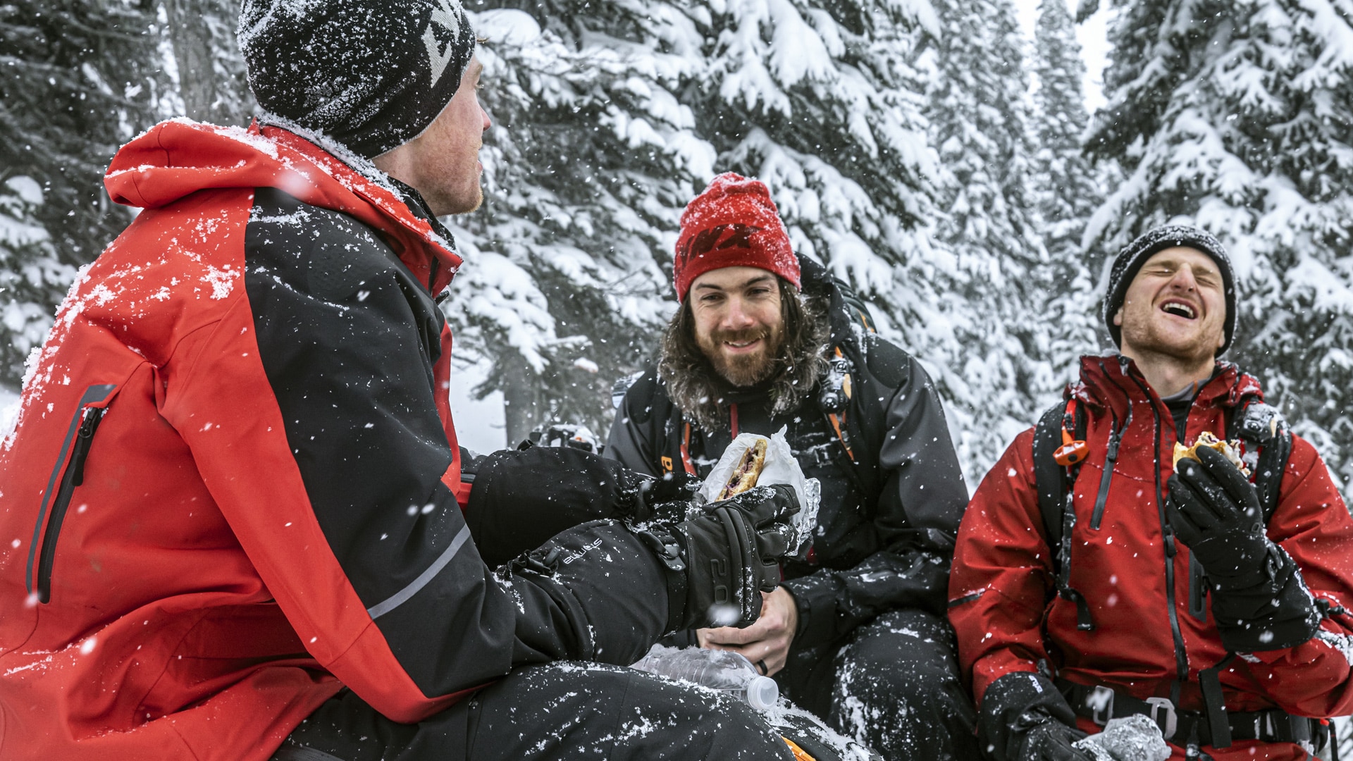 Group of Lynx riders enjoying a meal in the backcountry