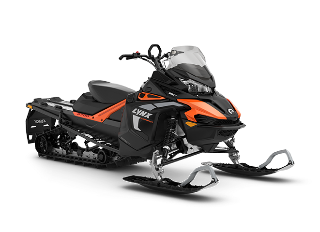 Rear view of Lynx Xterrain RE snowmobile