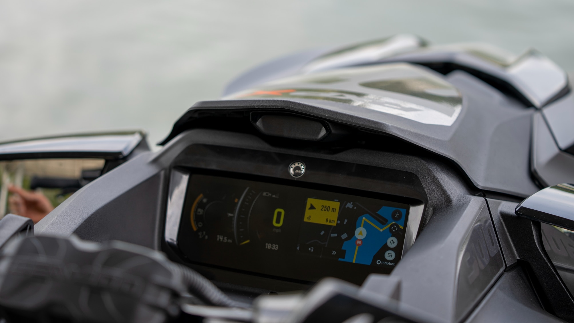 The BRP GO! navigation app on a Sea-Doo’s 7.8” LCD color display