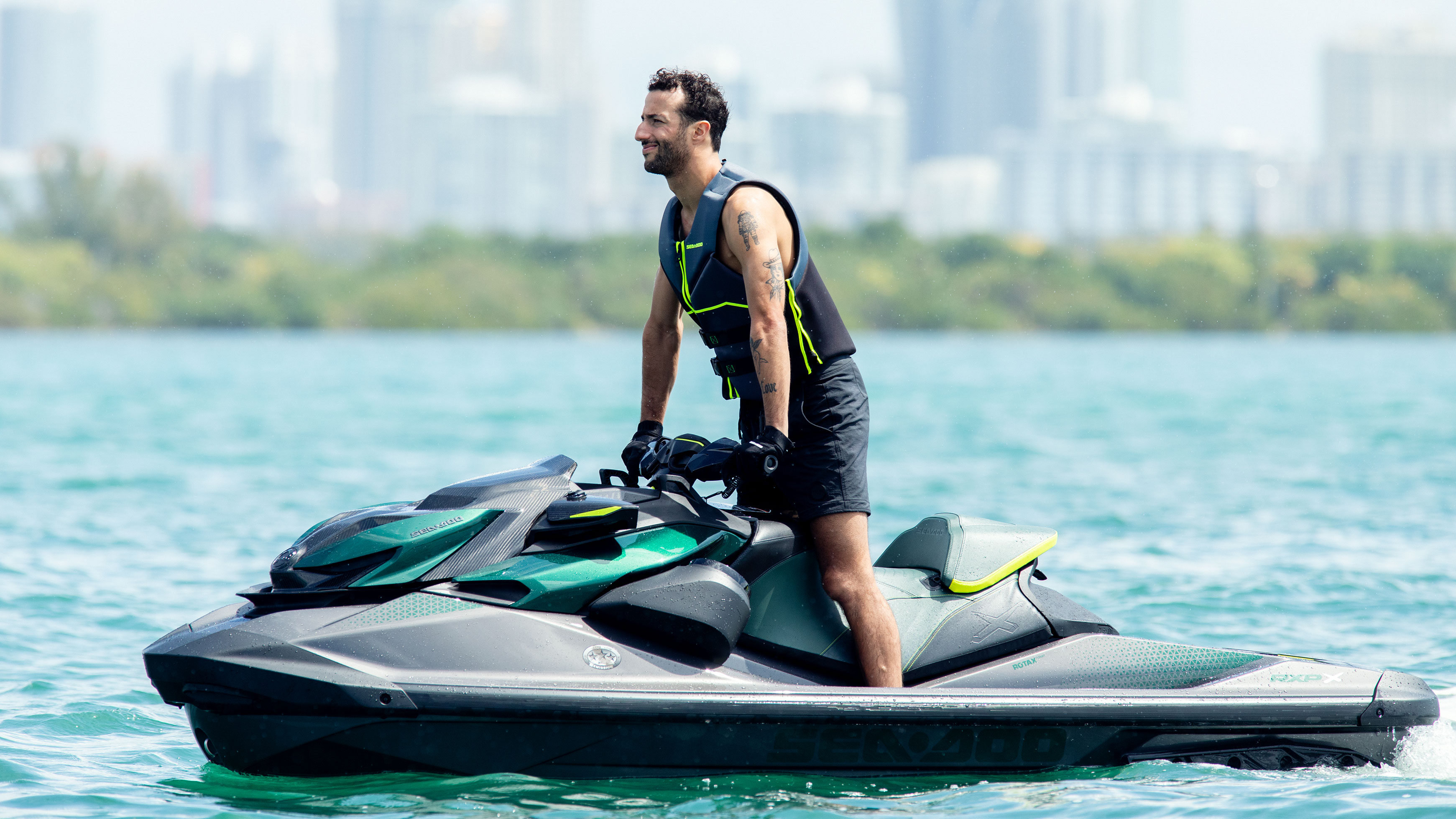 Daniel Ricciardo on the new high-performance Sea-Doo on the water