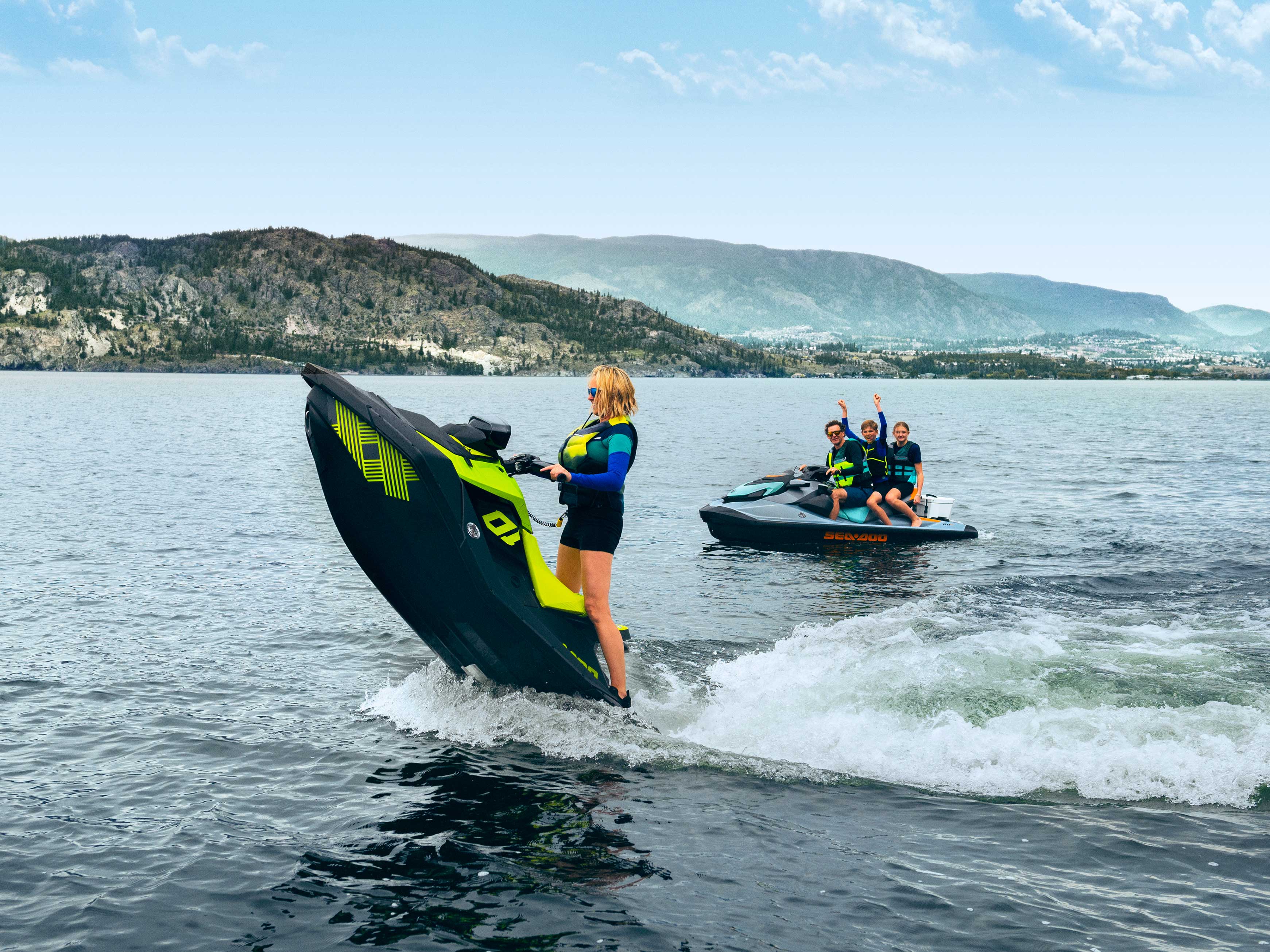 a girl riding Sea-Doo watercraft