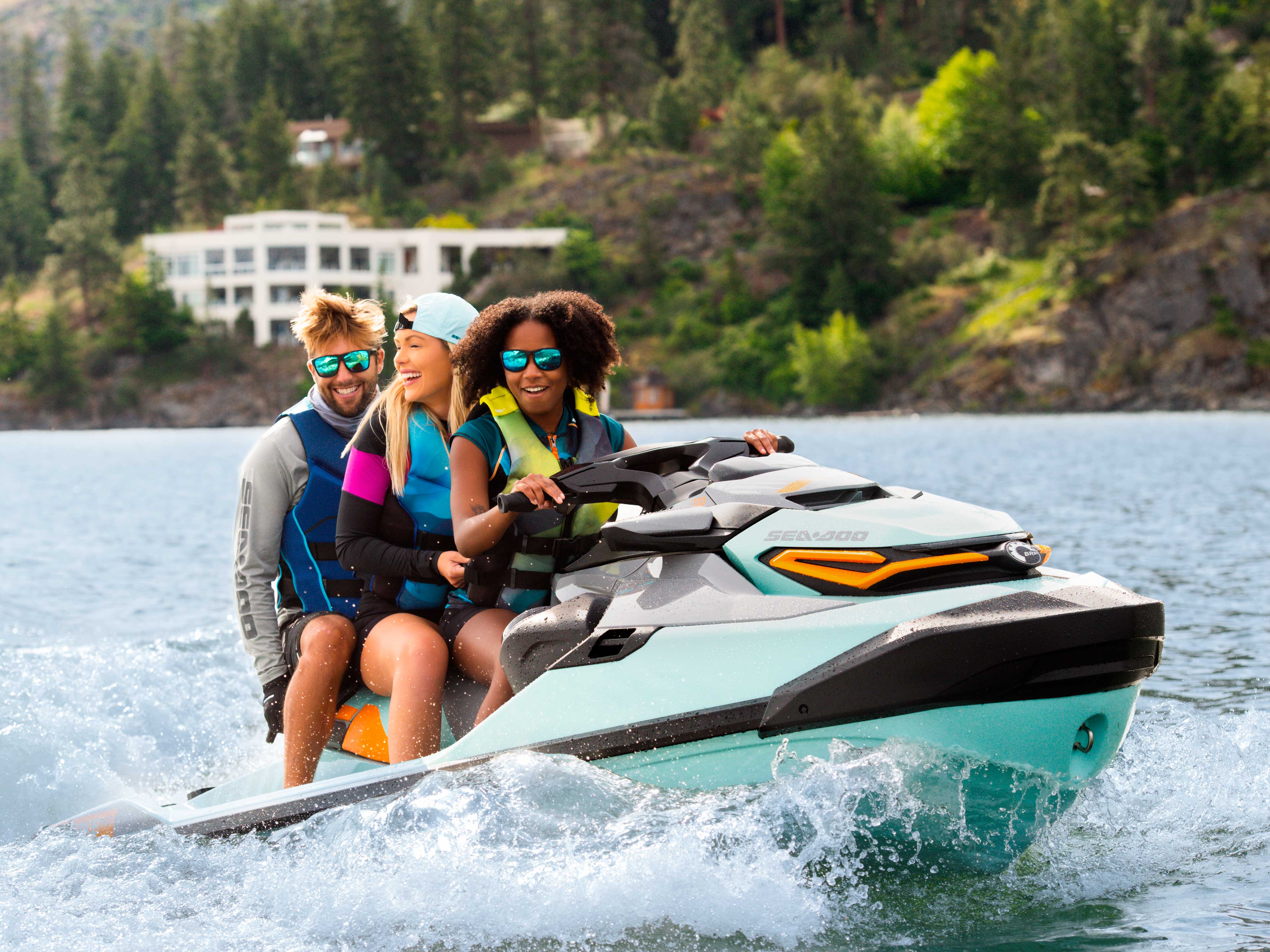 Three friends on the Sea-Doo Wake Pro