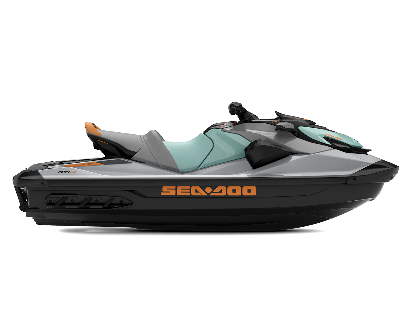 Sea-Doo GTI SE 170 with sound system MY23 - Ice Metal / Neo Mint - Side view