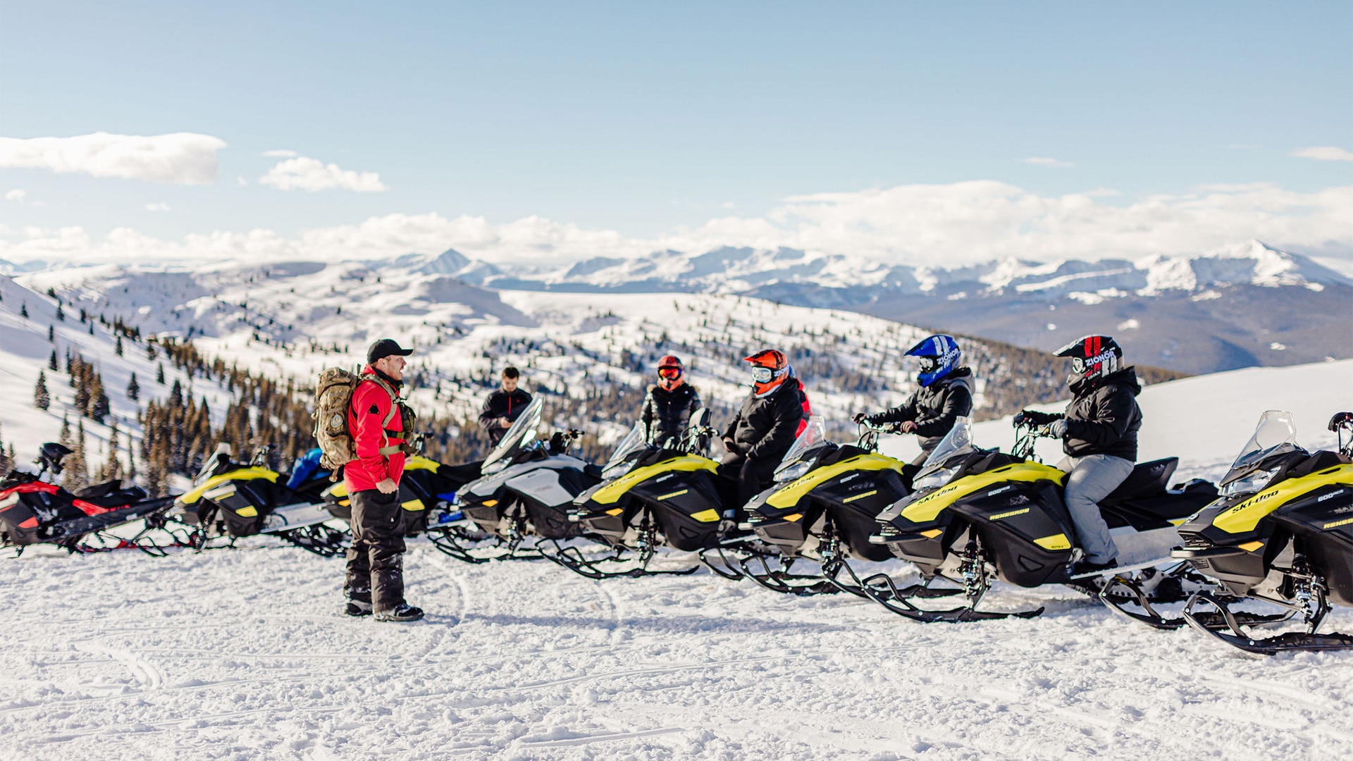 Ski-Doo rider on top of a mountain