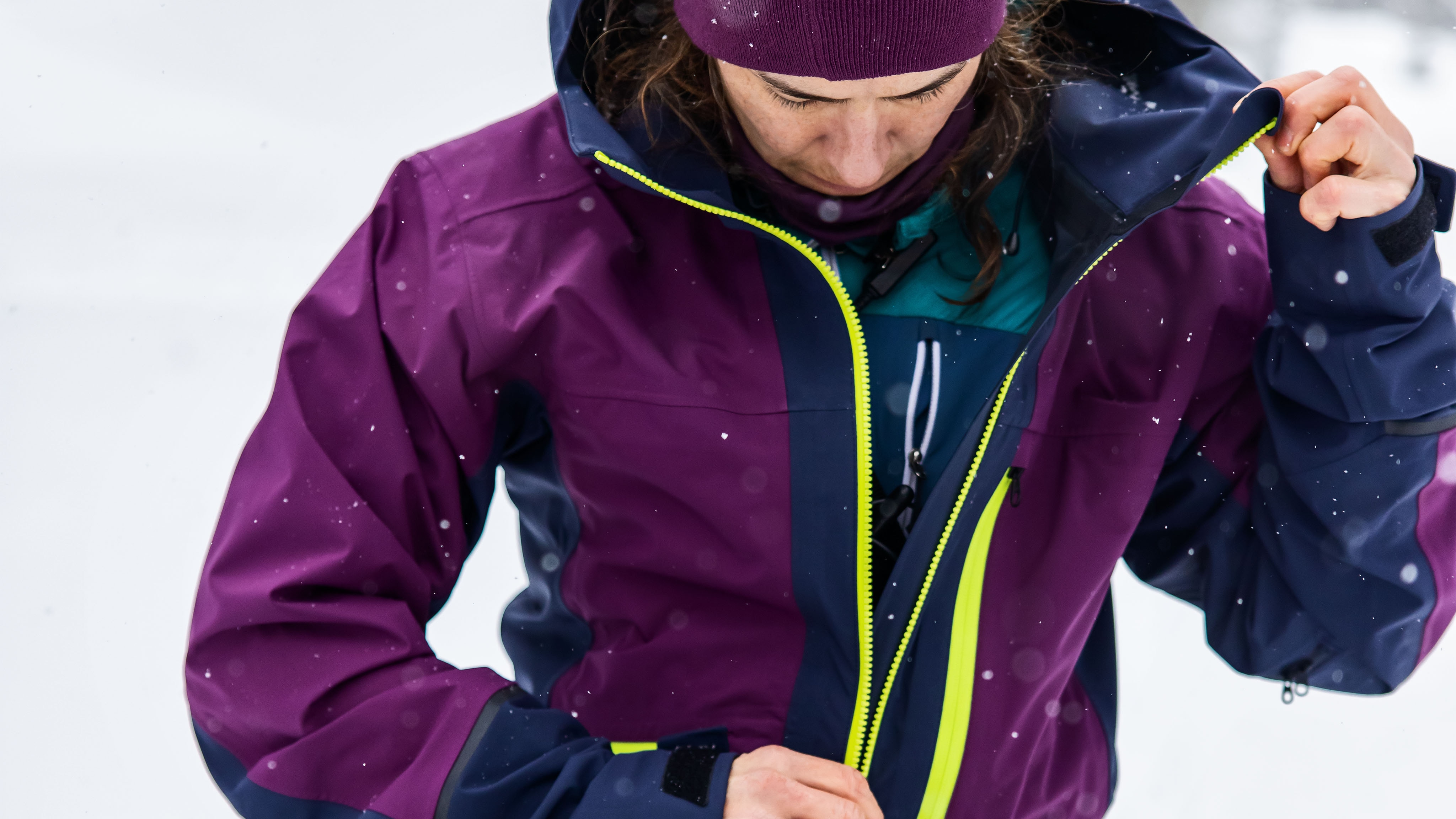 Woman Zipping her Ski-Doo Jacket