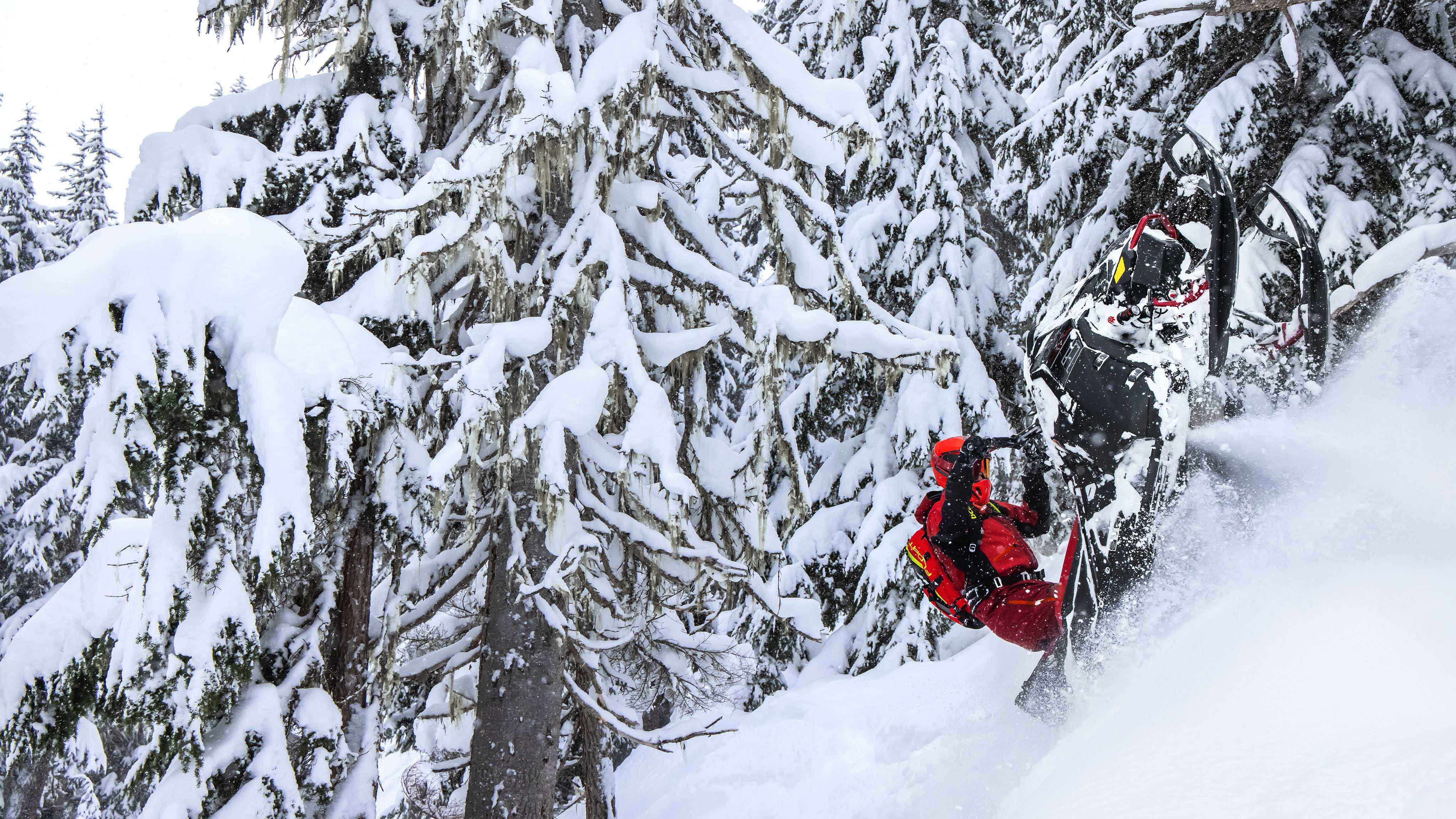 Ski-Doo Freeride 2023 ile Derin Kar'ın tadını çıkaran adam